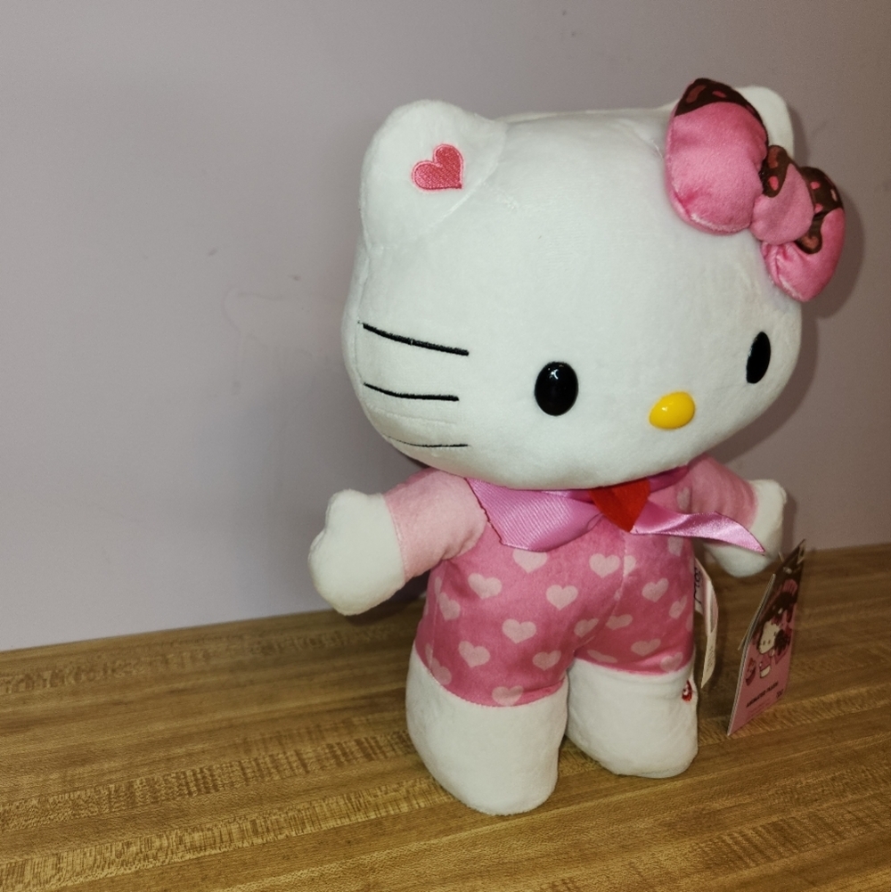 HELLO KITTY 14” Happy Shuffle, Pink Hearts Plush - Picture 3 of 9